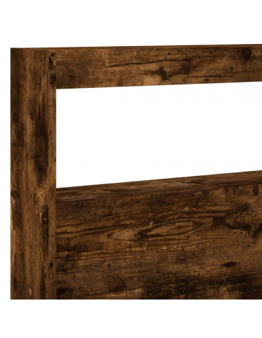 Testiera con Contenitore a LED Rovere Fumo 220x17x102 cm