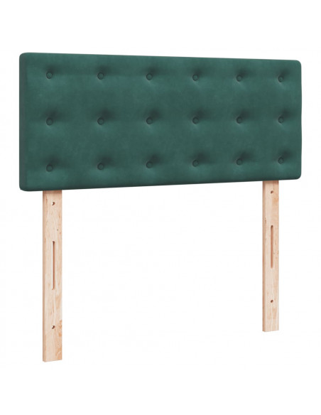Giroletto a Molle con Materasso Verde Scuro 120x190 cm Velluto