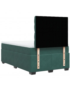 Giroletto a Molle con Materasso Verde Scuro 120x190 cm Velluto