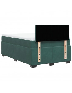 Giroletto a Molle con Materasso Verde Scuro 120x190 cm Velluto