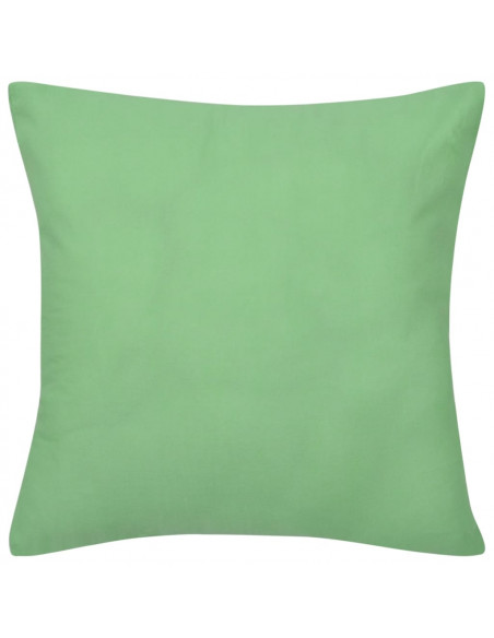 Federe 4 pz per Cuscini in Cotone Verde Mela 40 x 40 cm