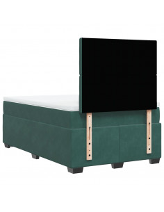 Giroletto a Molle con Materasso Verde Scuro 120x200 cm Velluto