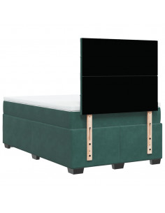 Giroletto a Molle con Materasso Verde Scuro 120x200 cm Velluto