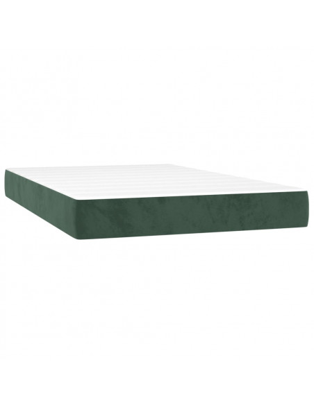 Giroletto a Molle con Materasso Verde Scuro 120x200 cm Velluto