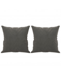 Cuscini Decorativi 2 pz Grigio Scuro 40x40 cm in Velluto