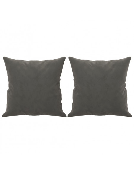 Cuscini Decorativi 2 pz Grigio Scuro 40x40 cm in Velluto