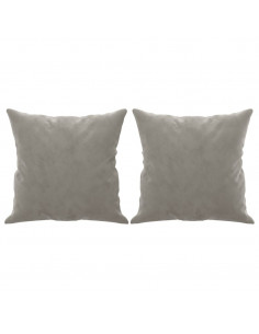 Cuscini Decorativi 2 pz Grigio Chiaro 40x40 cm in Velluto