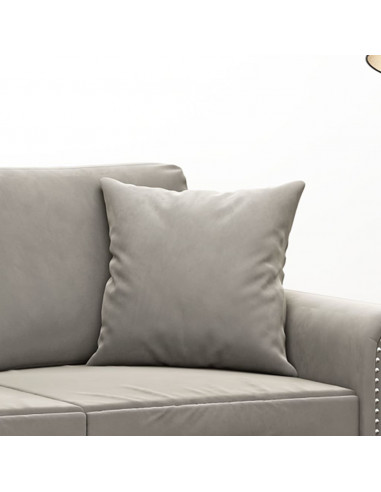 Cuscini Decorativi 2 pz Grigio Chiaro 40x40 cm in Velluto