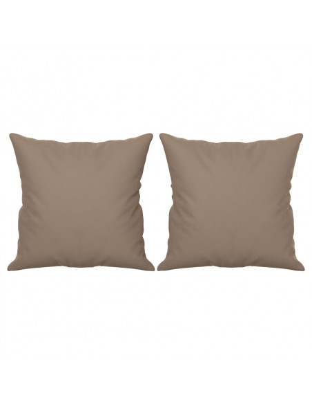 Cuscini Decorativi 2 pz Tortora 40x40 cm in Tessuto Microfibra