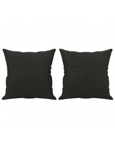 Cuscini Decorativi 2 pz Nero 40x40 cm in Tessuto