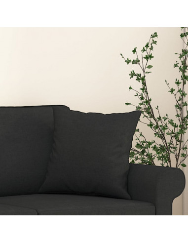 Cuscini Decorativi 2 pz Nero 40x40 cm in Tessuto