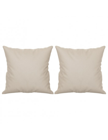 Cuscini Decorativi 2 pz crema 40x40 cm in Tessuto Microfibra
