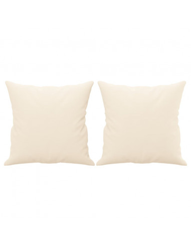 Cuscini Decorativi 2 pz Crema 40x40 cm in Velluto