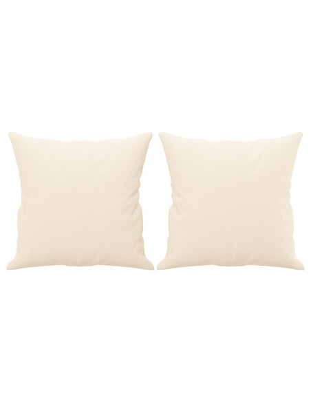 Cuscini Decorativi 2 pz Crema 40x40 cm in Velluto