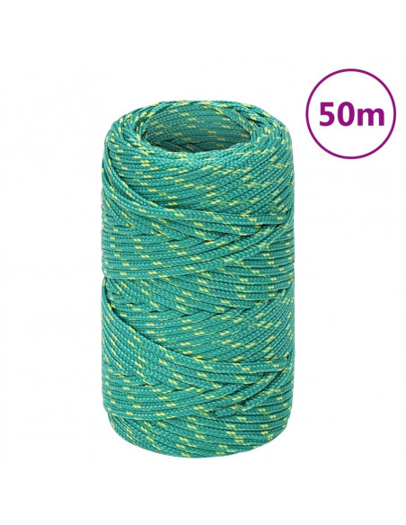 Corda Nautica Verde 2 mm 50 m in Polipropilene