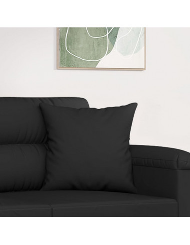 Cuscini Decorativi 2 pz Nero 40x40 cm in Tessuto Microfibra