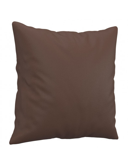 Cuscini Decorativi 2pz Marrone 40x40 cm in Similpelle