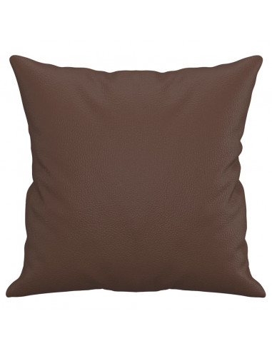 Cuscini Decorativi 2pz Marrone 40x40 cm in Similpelle