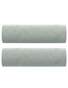 Cuscini Decorativi 2 pz Grigio Chiaro Ø15x50 cm in Velluto 2
