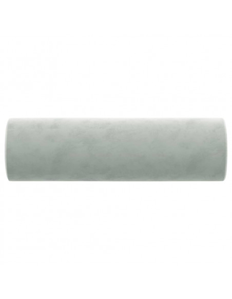 Cuscini Decorativi 2 pz Grigio Chiaro Ø15x50 cm in Velluto