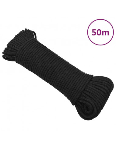 Corda Nautica Completamente Nera 5 mm 50 m in Polipropilene