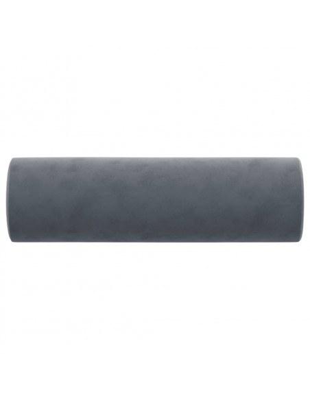 Cuscini Decorativi 2 pz Grigio Scuro Ø15x50 cm in Velluto