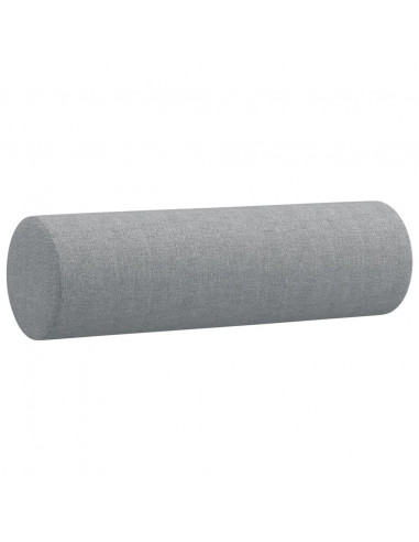 Cuscini Decorativi 2pz Grigio Chiaro Ø15x50 cm in Tessuto