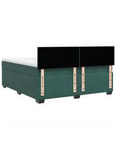 Giroletto a Molle con Materasso Verde Scuro 180x200 cm Velluto