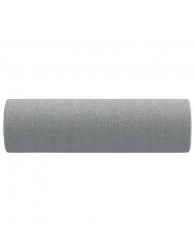 Cuscini Decorativi 2pz Grigio Chiaro Ø15x50 cm in Tessuto