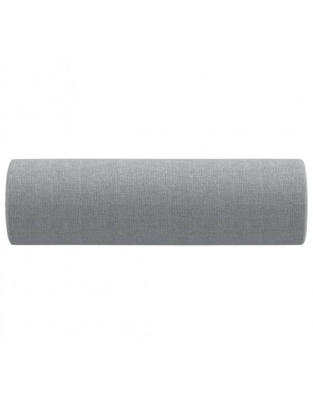 Cuscini Decorativi 2pz Grigio Chiaro Ø15x50 cm in Tessuto