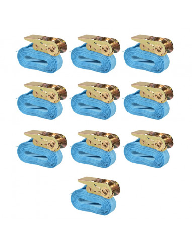Cinghie d’Ancoraggio 10 pz a Cricchetto 0,8 T 4mx25mm Blu