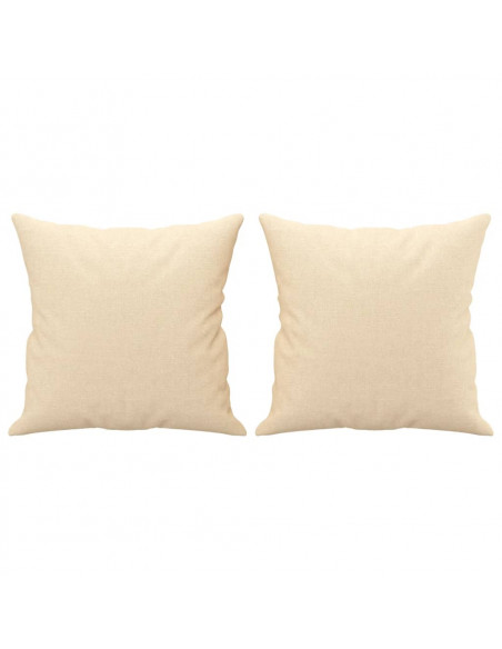 Cuscini Decorativi 2 pz Crema 40x40 cm in Tessuto