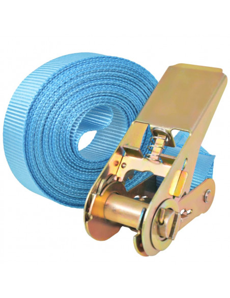 Cinghie d’Ancoraggio 10 pz a Cricchetto 0,8 T 4mx25mm Blu