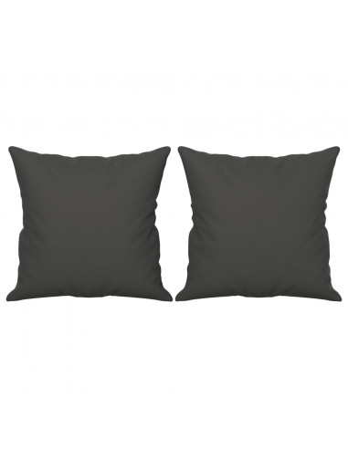Cuscini Decorativi 2 pz Grigio Scuro 40x40cm Tessuto Microfibra