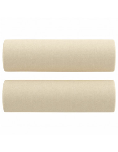 Cuscini Decorativi 2 pz Crema Ø15x50 cm in Tessuto