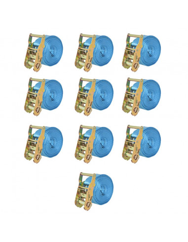 Cinghie d'Ancoraggio 10 pz a Cricchetto 2 T 6mx38mm Blu