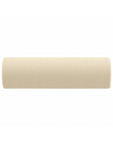 Cuscini Decorativi 2 pz Crema Ø15x50 cm in Tessuto