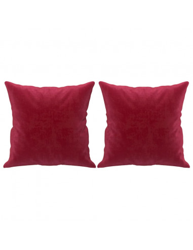 Cuscini Decorativi 2 pz Rosso Vino 40x40 cm in Velluto
