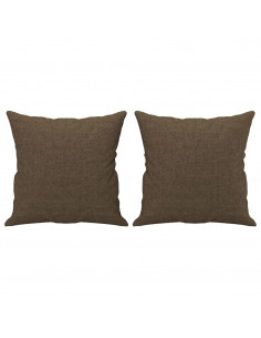 Cuscini Decorativi 2 pz Marrone 40x40 cm in Tessuto 2