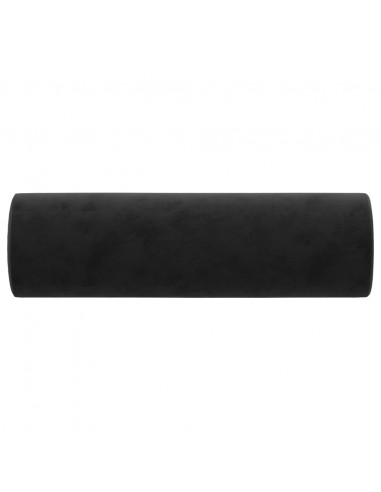 Cuscini Decorativi 2 pz Nero Ø15x50 cm in Velluto