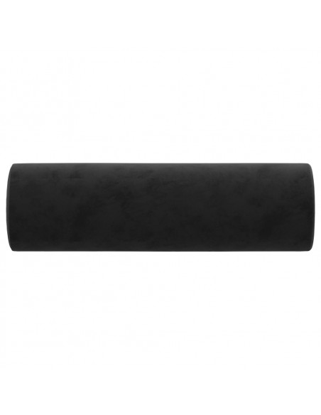 Cuscini Decorativi 2 pz Nero Ø15x50 cm in Velluto