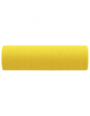 Cuscini Decorativi 2 pz Giallo Chiaro Ø15x50 cm in Tessuto