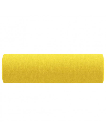 Cuscini Decorativi 2 pz Giallo Chiaro Ø15x50 cm in Tessuto