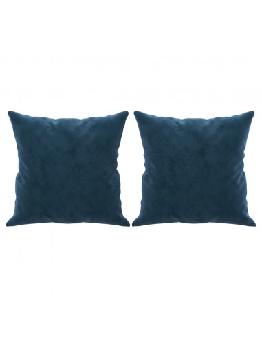 Cuscini Decorativi 2 pz Blu 40x40 cm in Velluto