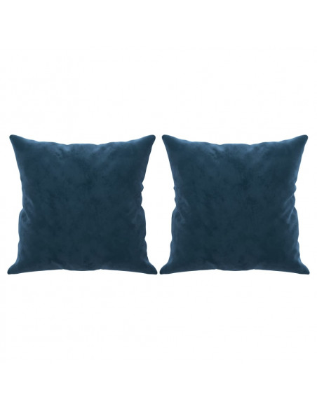 Cuscini Decorativi 2 pz Blu 40x40 cm in Velluto