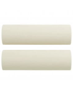 Cuscini Decorativi 2 pz Crema Ø15x50 cm in Velluto