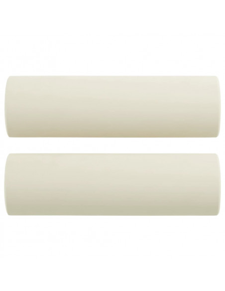 Cuscini Decorativi 2 pz Crema Ø15x50 cm in Velluto