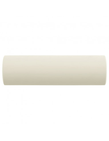 Cuscini Decorativi 2 pz Crema Ø15x50 cm in Velluto