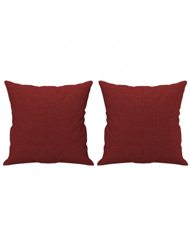 Cuscini Decorativi 2 pz Rosso Vino 40x40 cm in Tessuto