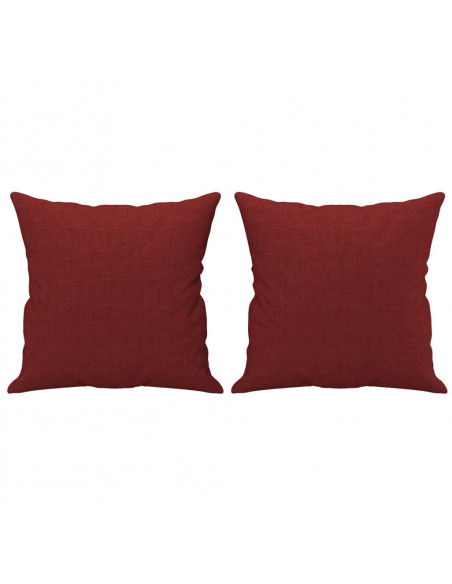 Cuscini Decorativi 2 pz Rosso Vino 40x40 cm in Tessuto